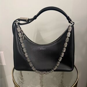 Givenchy Black Shoulder Bag with Silver Chain
